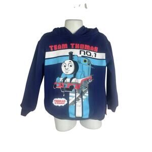 Thomas‎ The Tank Engine Blue Sweatshirt Hoodie 90s Blue UK 5/6 Child Size